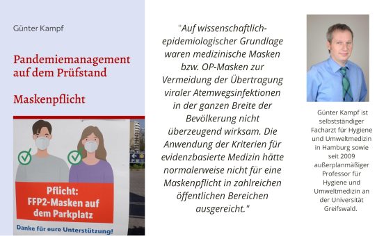 Medizinprofessor evaluiert die Maskenpflicht in Deutschland